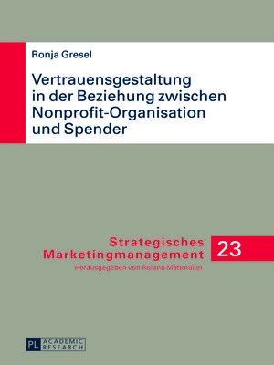 cover image of Vertrauensgestaltung in der Beziehung zwischen Nonprofit-Organisation und Spender